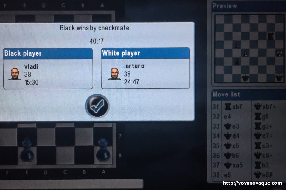 Playing chess on the flight to Singapore