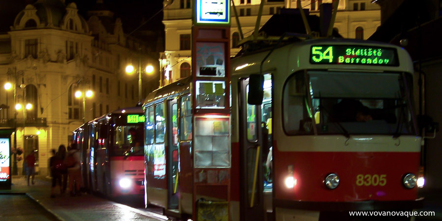 Night Bus in Prague