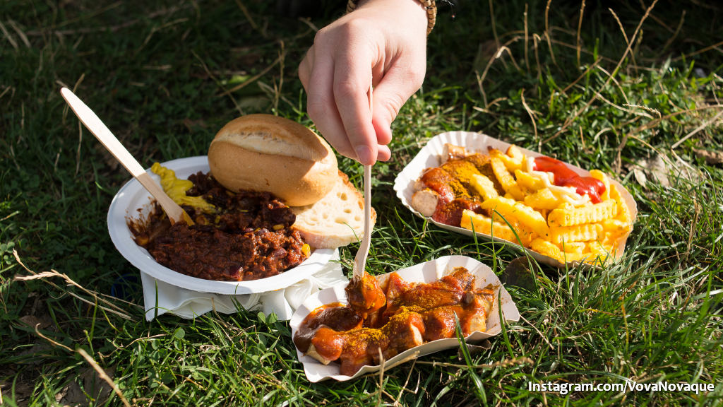 Street food in Berlin curry sausage