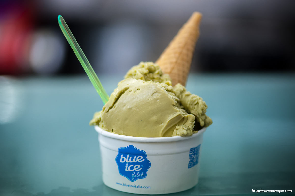 Blue ice cream in Rome