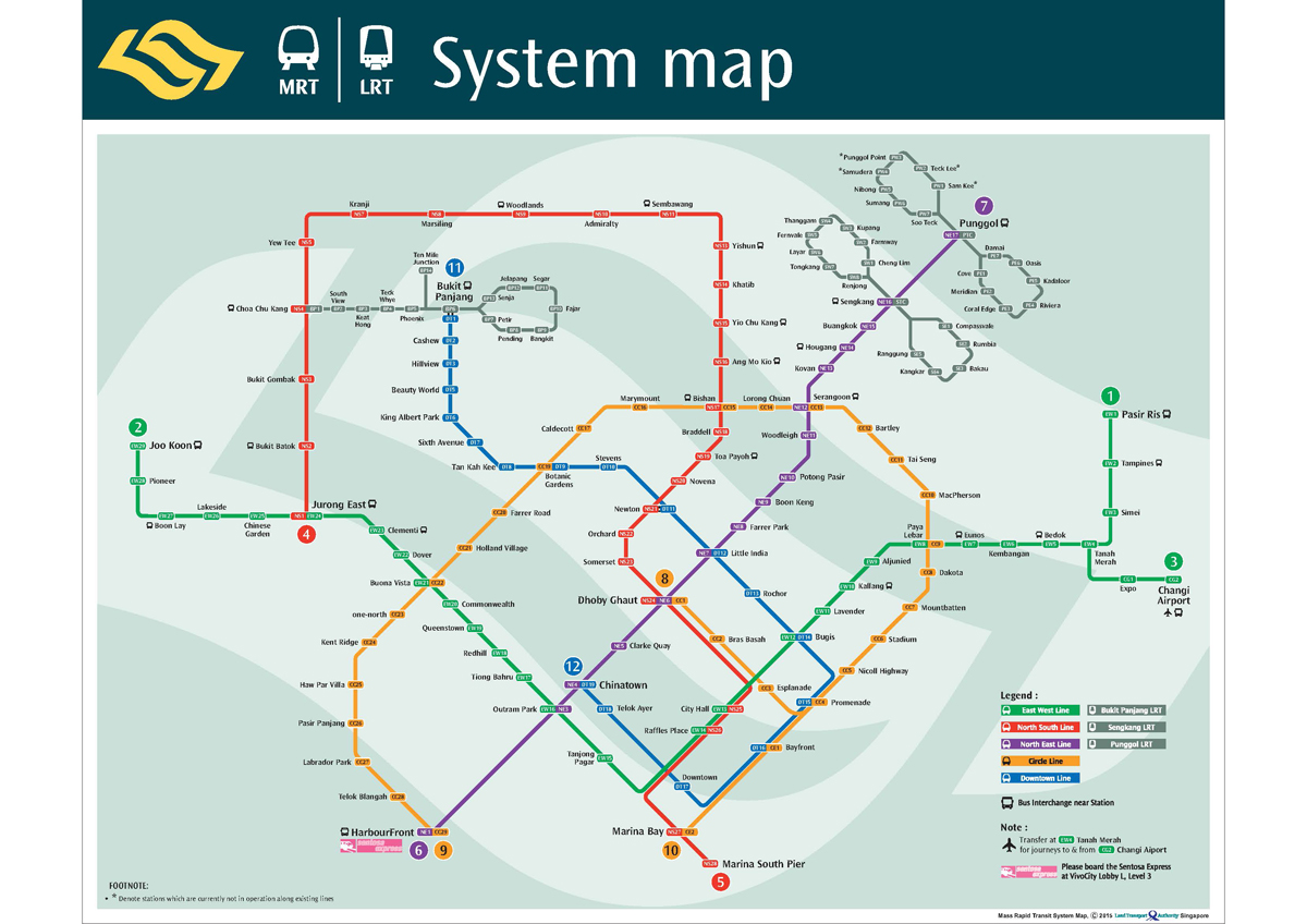 MRT in Singapore Map of stations
