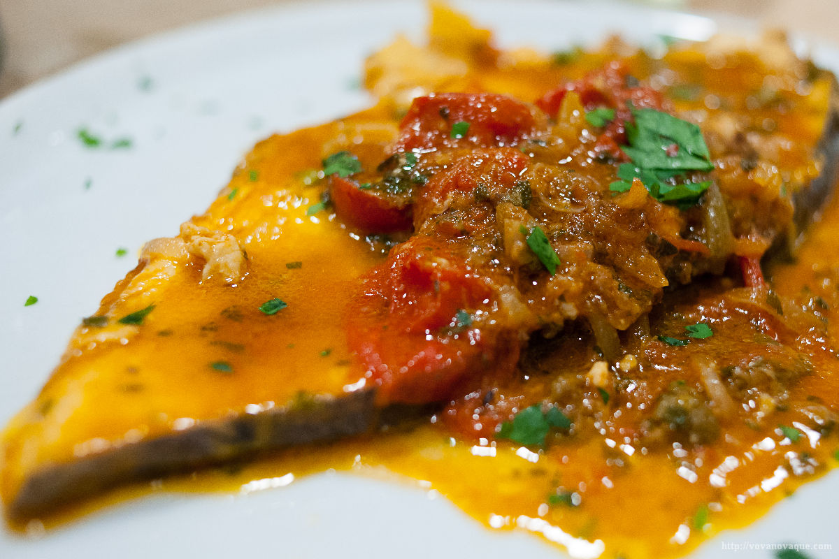 Sicilian fish in restaurant