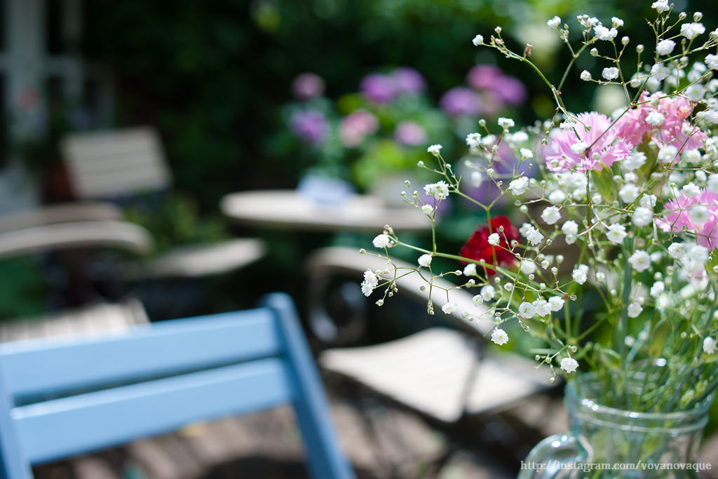 Prague cafe with a garden