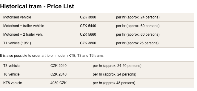 rent tram in Prague