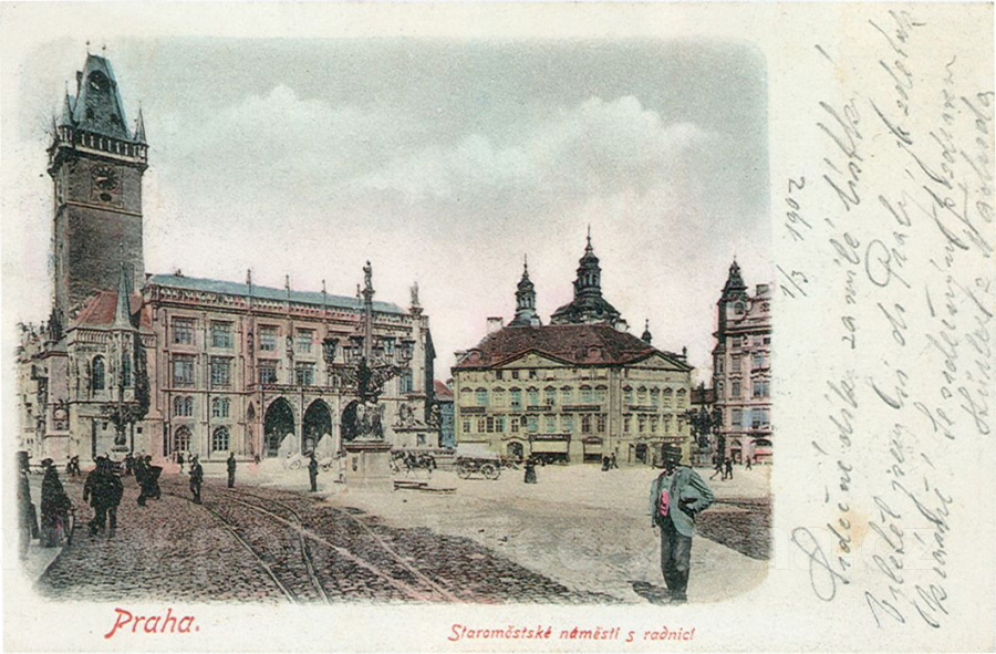 Old Town Square in Prague in XIX century