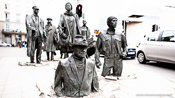 The anonymous pedestrians statue in Wroclaw