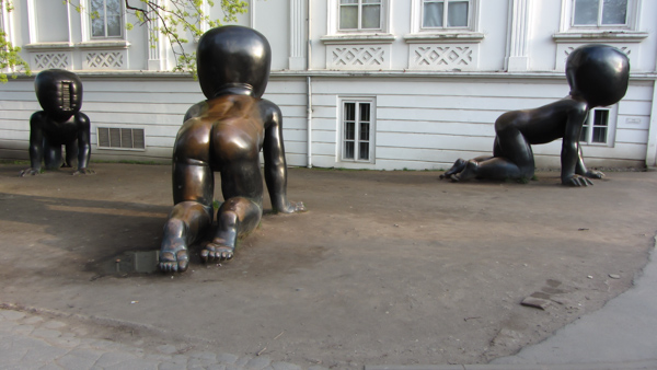 Top Sculptures in Prague Kampa island Cerny 