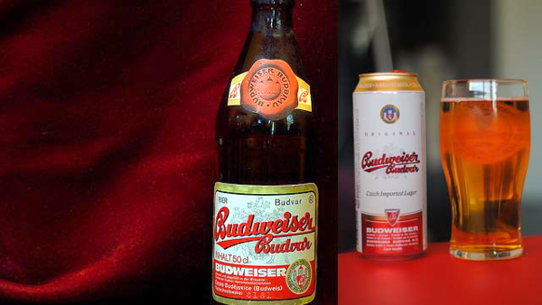 Czech beer brands Budweiser Budvar
