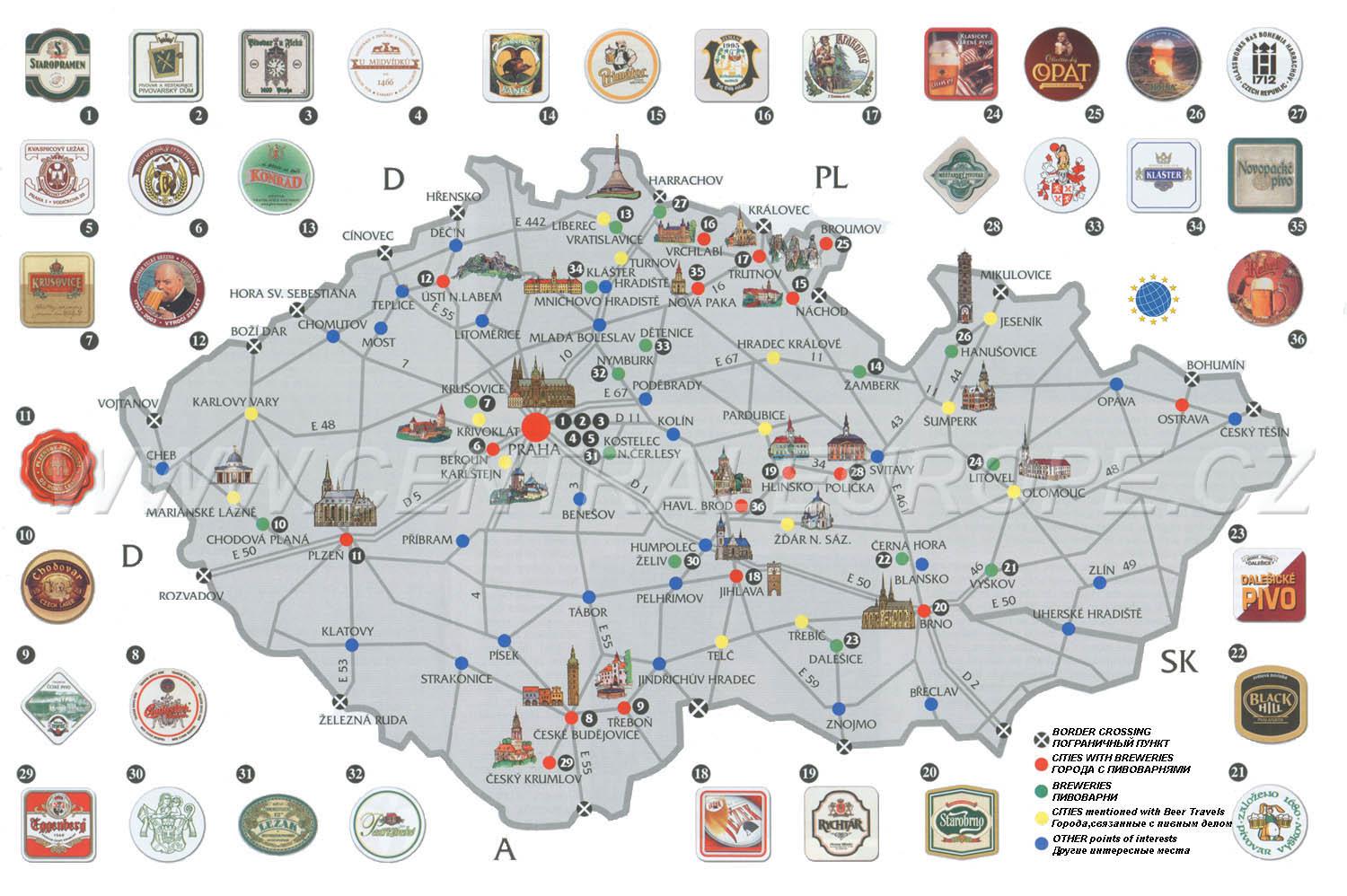 Czech Castles Map