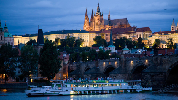 Grill party on the Vltava River in Prague