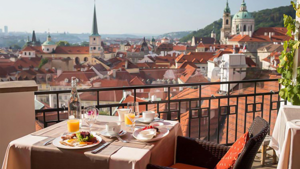 best rooftop bars and restaurants in Prague Terrace at the Golden Well