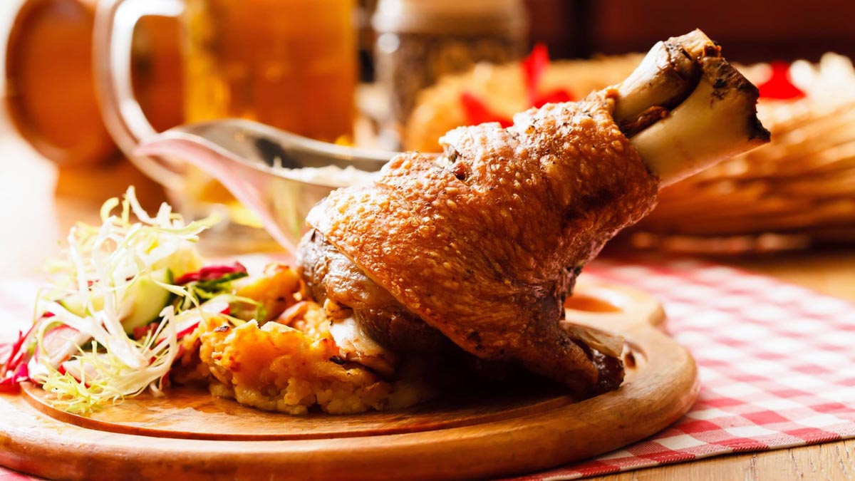 Where to eat pork knuckle in Prague - traditional Veprove Koleno